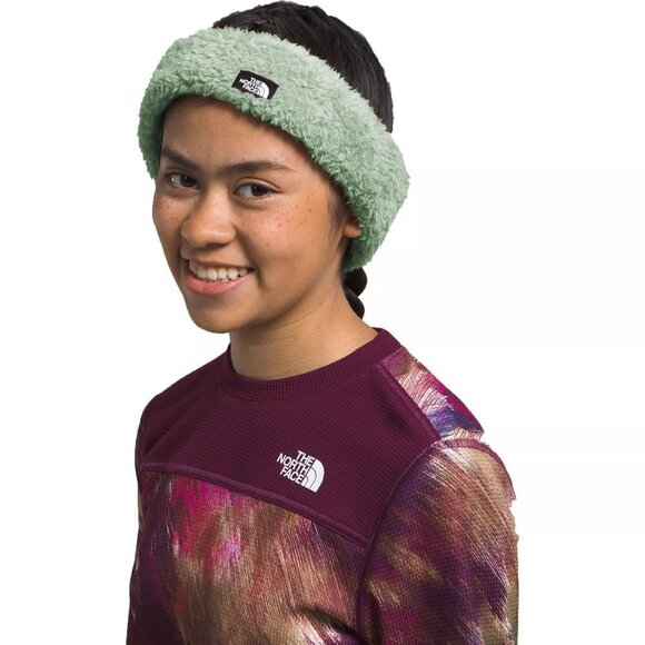 NWT The North Face Kids' Suave Oso Green Winter Fuzzy Headband - Picture 1 of 5